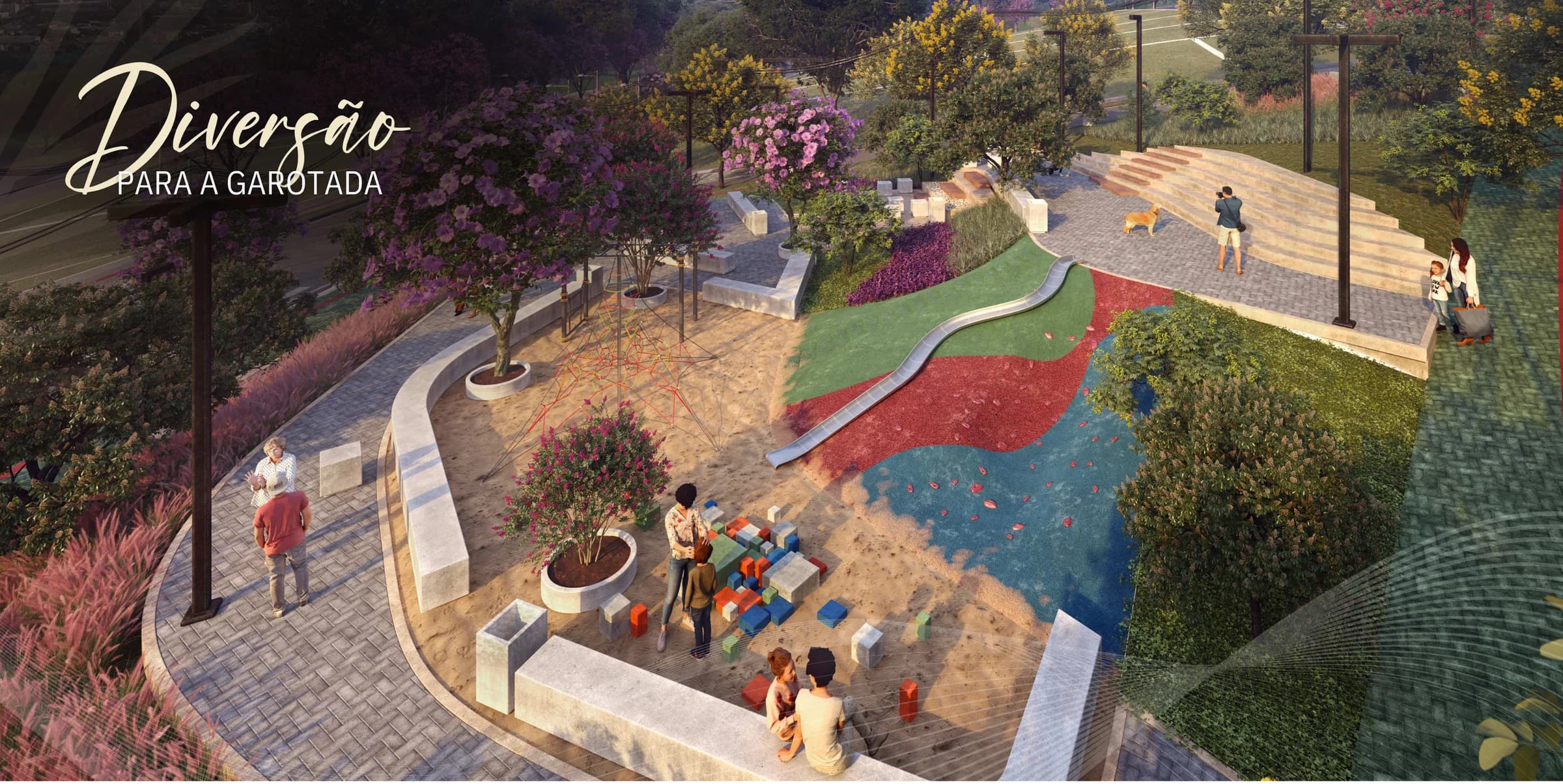 Render ilustrativo do playground do Alto Belvedere