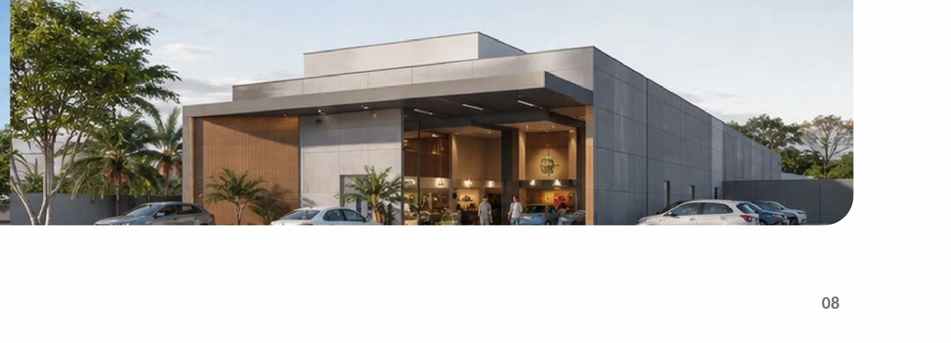 Perspectiva ilustrativa de mercado e conveniência do Gran Pérola