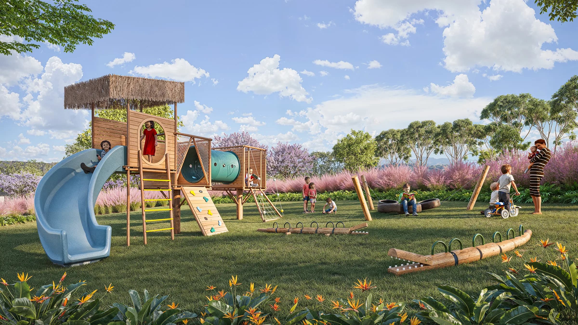 Render ilustrativo do playground do Quatro Estações