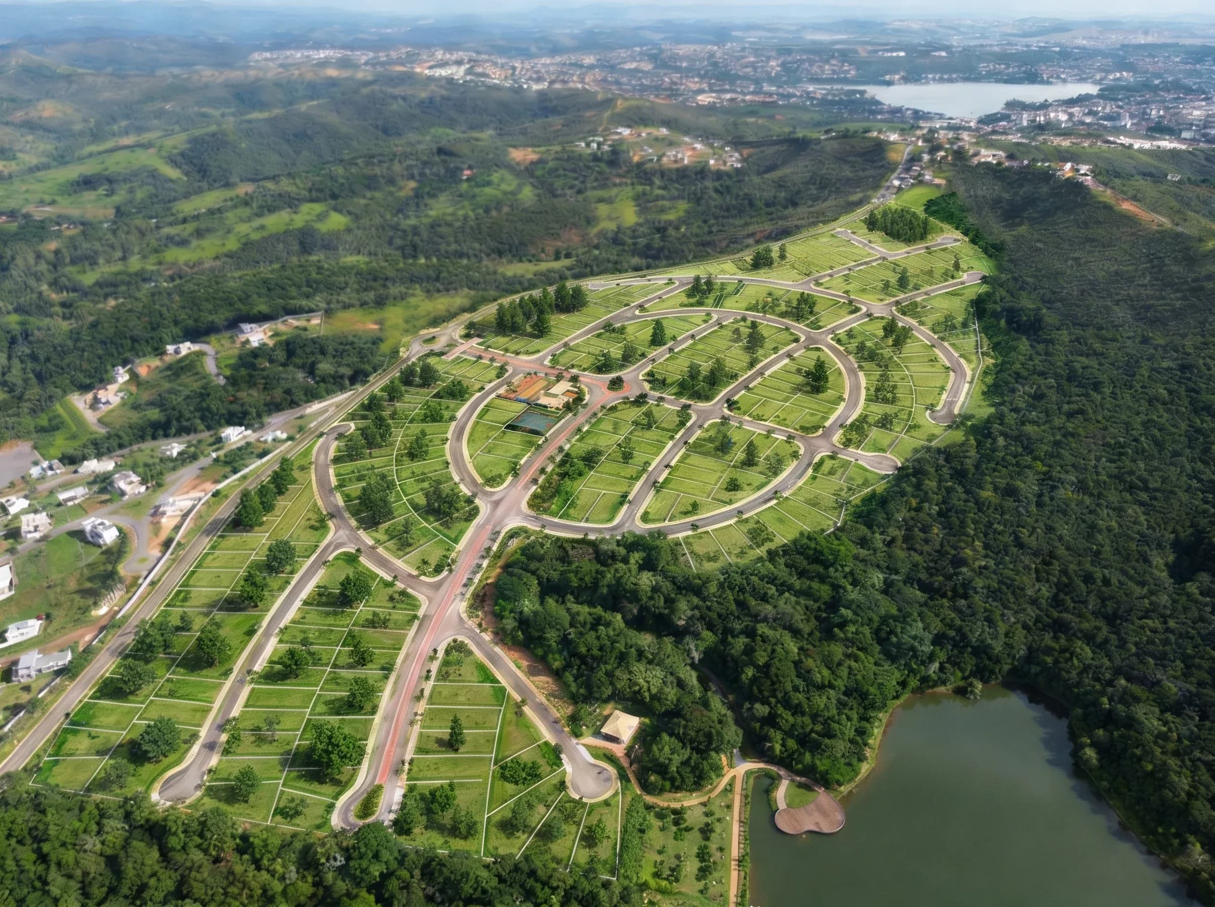 Vista aérea do loteamento Park Vivar em Lagoa Santa, MG